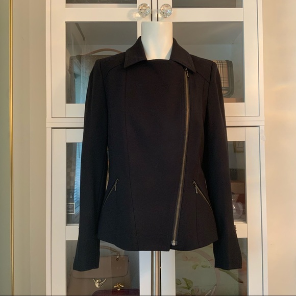 Laura petites Women’s Black Moto Jacket Size 2 - Picture 5 of 15